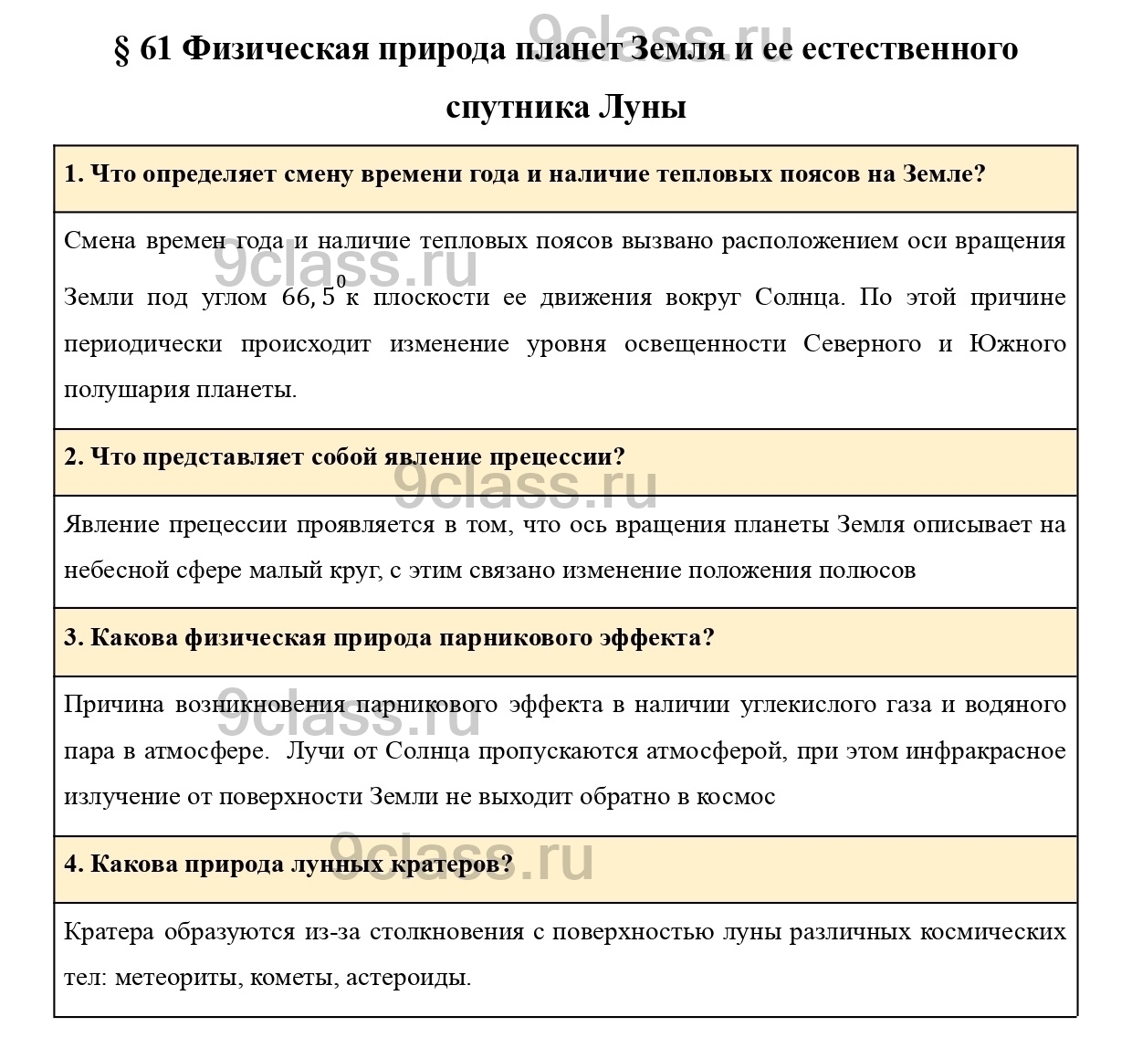 Вопросы в конце параграфа 61 - ГДЗ по Физике для 9 класса Учебник Пурышева,  Важеевская, Чаругин решебник